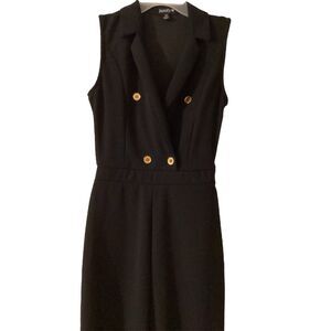 Women's Sleeveless Double Breasted Romper Size m Elegant Old Money Blazer Style